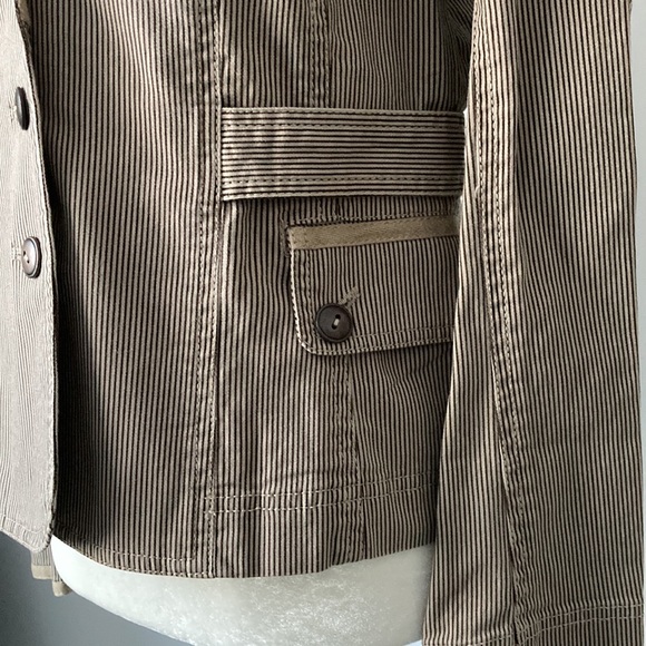 LOFT Ann Taylor Brown Striped Blazer Jacket - Picture 6 of 15